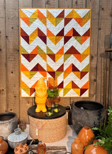 V-quilt herfst quiltchallenge - Marlies de Vries - Online Quiltacademie