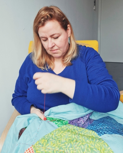 Big Stitching naald omhoog - Marlies de Vries Quiltinspiratie