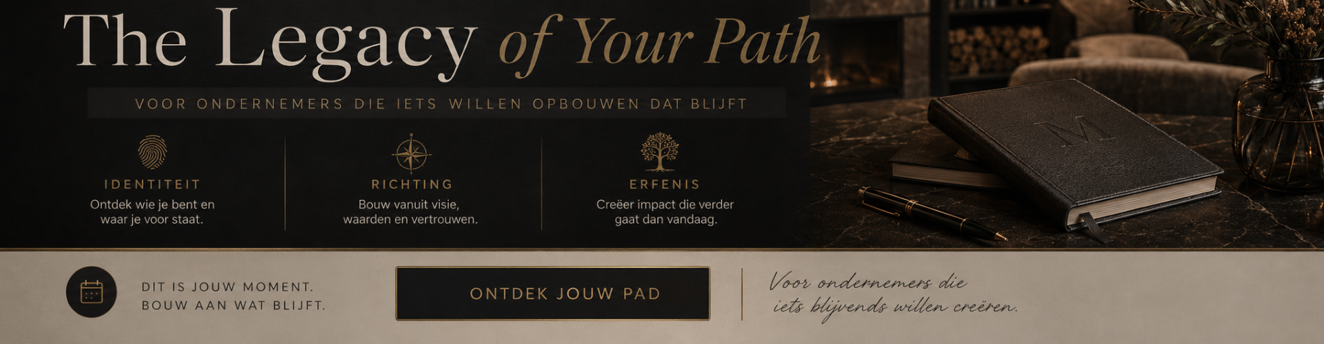 Ontdek wie je bent en waar je voorstaat. bouw vanuit visie waarden en vertrouwen. Creëer ipact die verder gaat dan vandaag