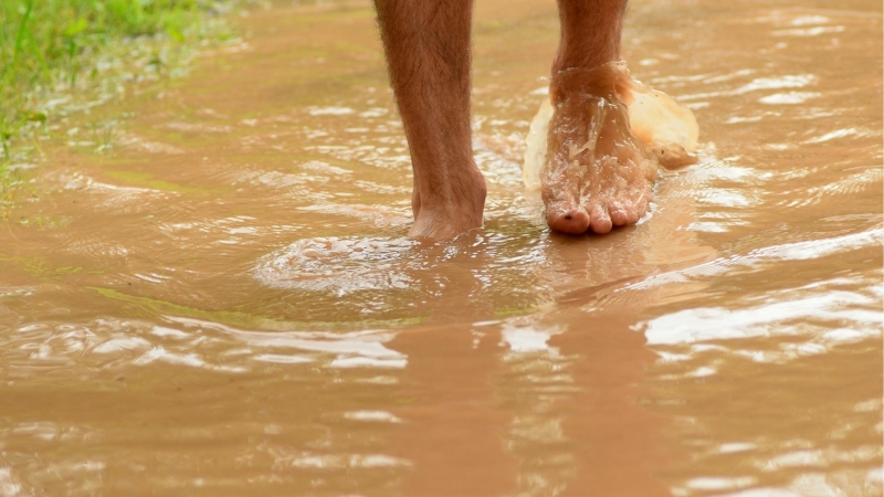 in water lopen