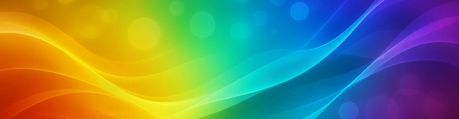 Warme regenboogkleurige lichtgolven die de rust, energie en subtiliteit van een Energetische Flow-sessie uitstralen.