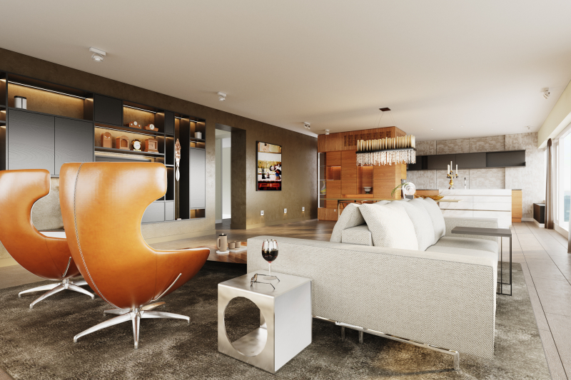 high-end appartement rotterdam luxe minotti sofa wandmeubel op maat