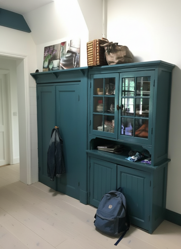 bijkeuken en bijruimte gezin — kast met haken voor schooltassen — Lui en Opgeruimd spelregel bijkeuken en bijruimte gezin — kast met haken voor schooltassen — Lui en Opgeruimd spelregel