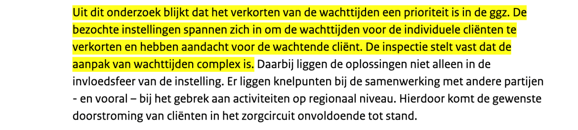 Wachttijd GGZ verkorten