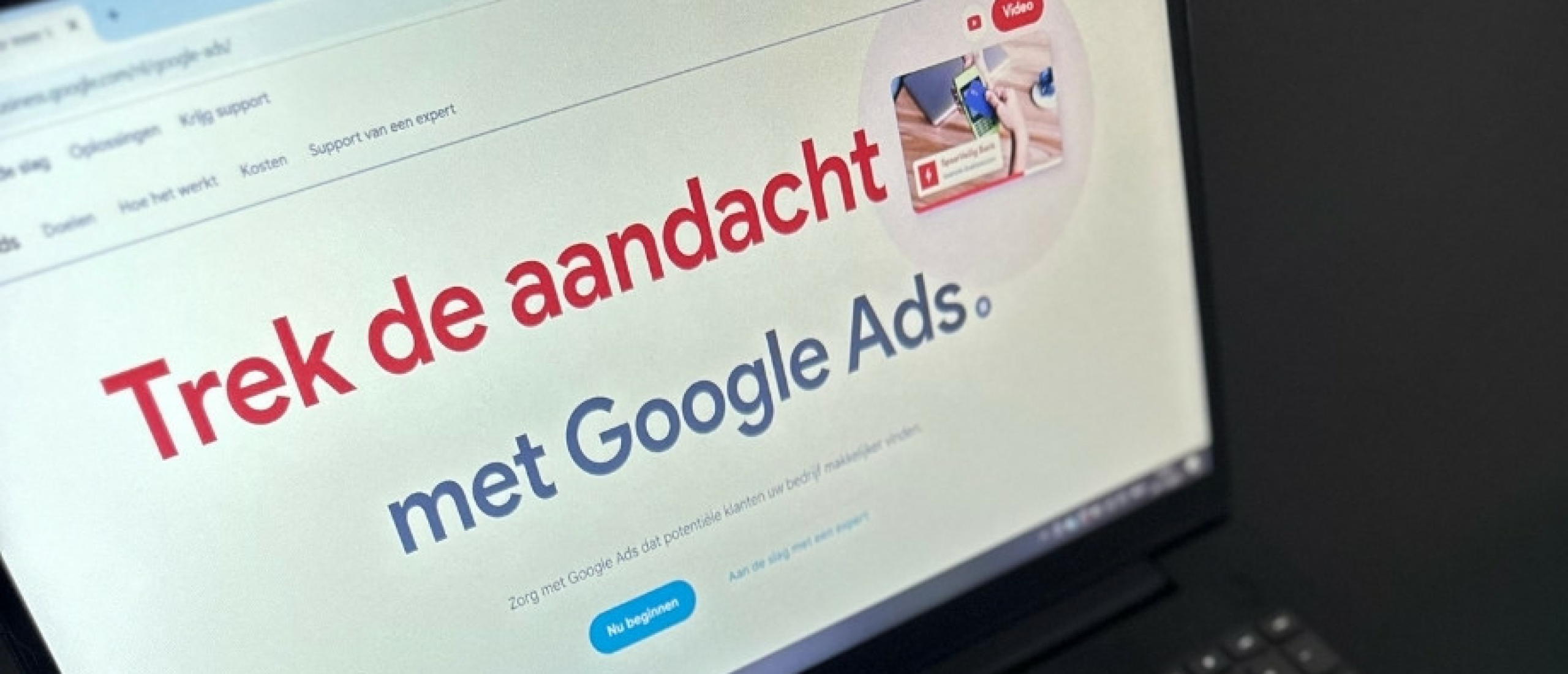 Google Ads abonnement header