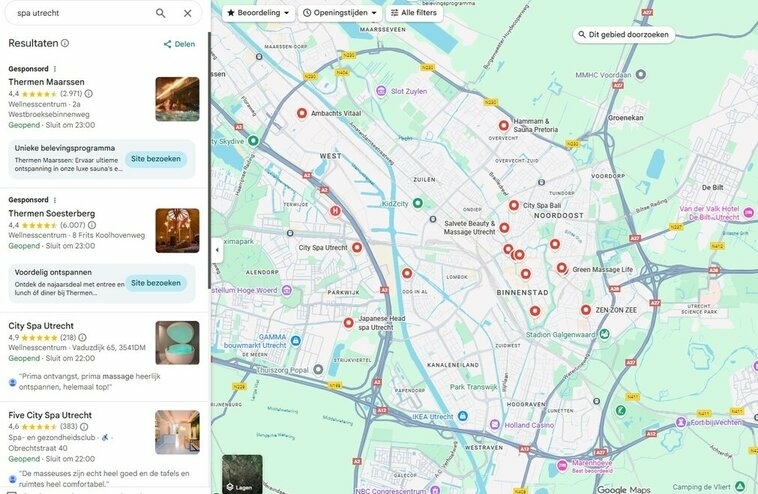 Google Maps voor je spa