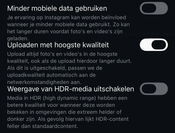 Instagram tip voor uploaden in hoge kwaliteit