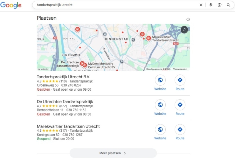 tandarts google bedrijfsprofiel tandarts voorbeeld met google bedrijfsprofiel