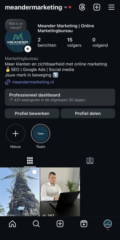 Voorbeeld van een social media kanaal voor MKB-bedrijven