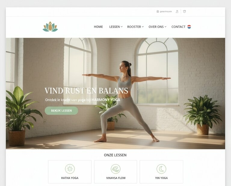 Website over yoga voor marketingactiviteiten