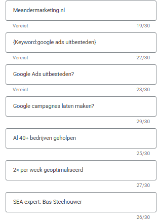 Google Ads zoekwoorden gebruiken in advertentieteksten