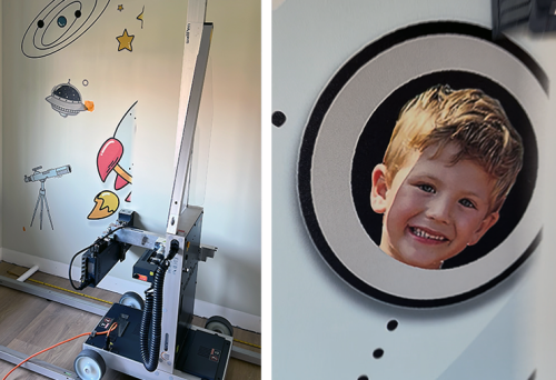 Fotowand met raket en persoonlijke foto in kinderkamer Lichtenvoorde