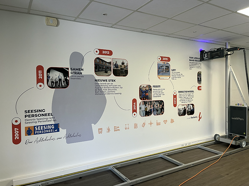 Gepersonaliseerde muurprint met huisstijl Seesing Flex