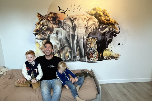 Wanddecoratie jungle met dieren in jongenskamer