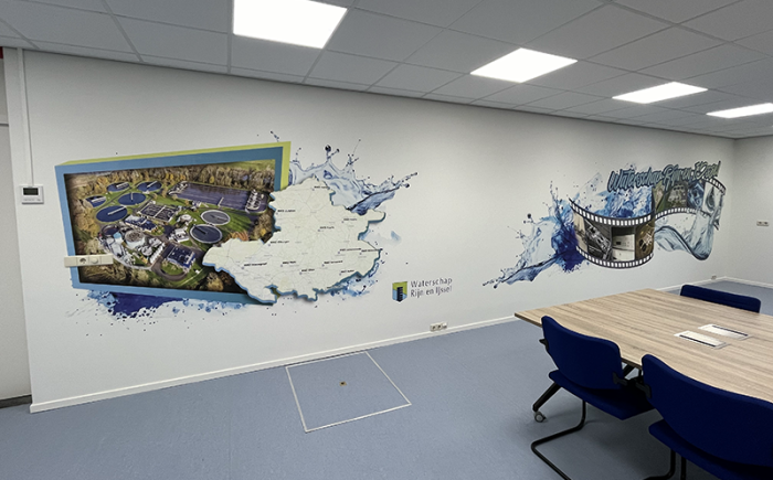 Project muurprint gerealiseerd bij waterschapszuivering in Etten