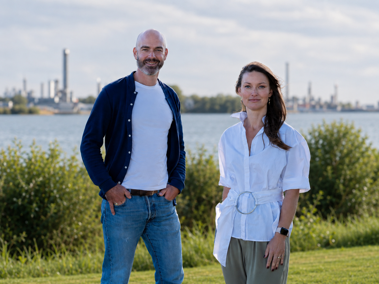 Sven en Madelein van Meestership aan het water bij Moerdijk