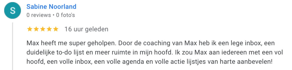 time management coaching review max ohlenschlager testimonail