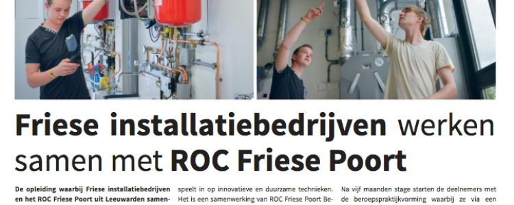 Friese installatiebedrijven werken samen met ROC Friese Poort