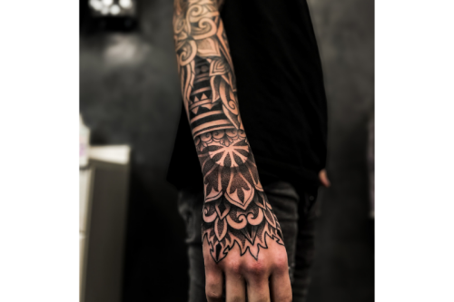 ornamental tattoo hand