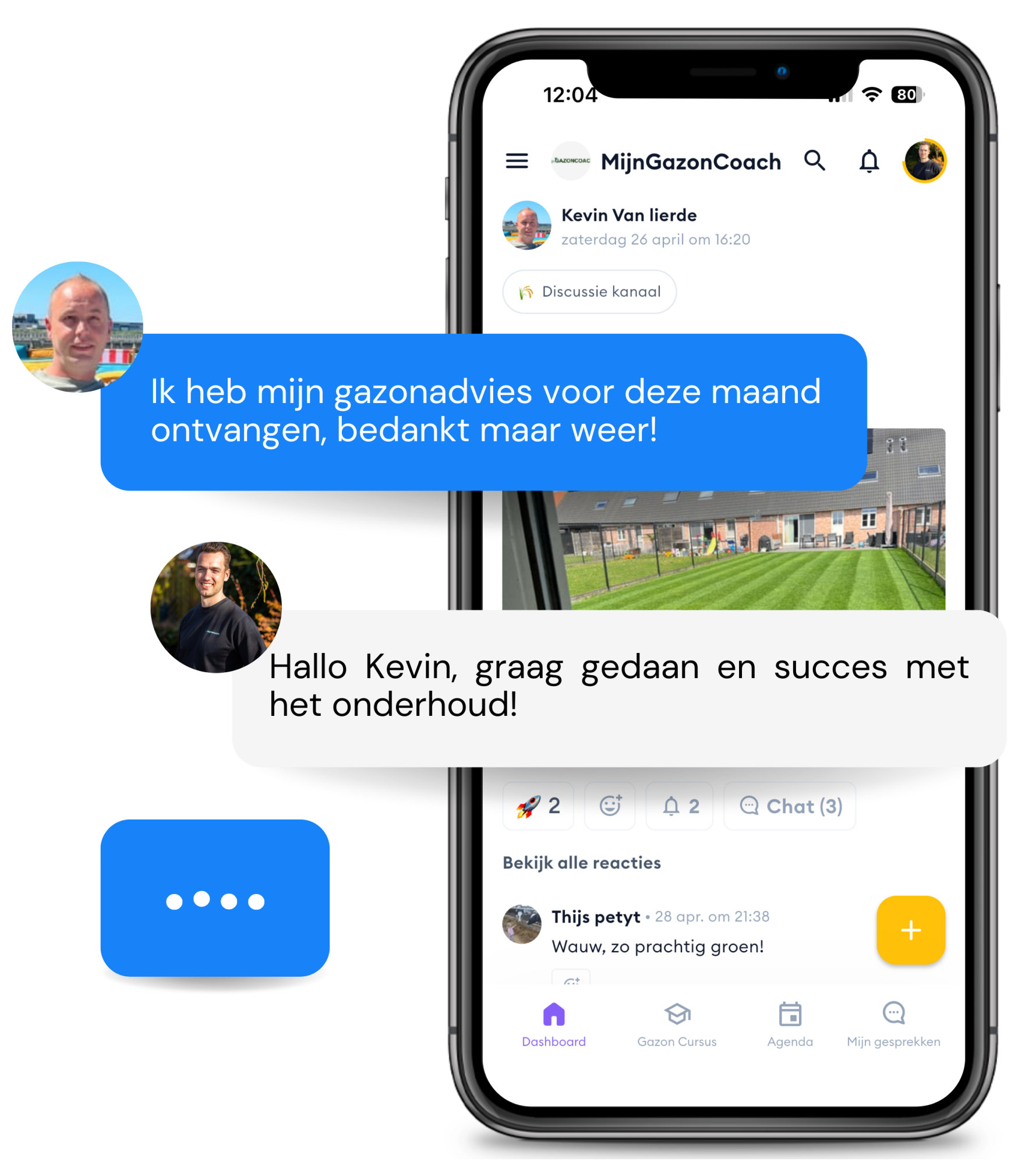 De besloten gazon community PErsoonlijk advies op de gazon app