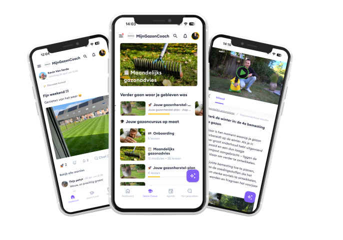 Previeuw van de gazon app en de Online Gazon cursus