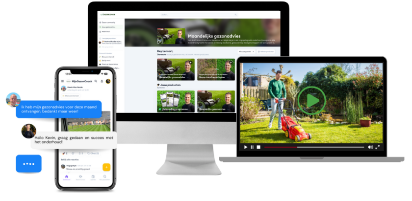 De Gazoncursus van MijnGazonCoach biedt een gestructureerde aanpak om grasgroei te begrijpen op basis van bodem, wortelactiviteit en seizoensinvloeden. Mockup van de Gazoncursus van MijnGazonCoach gericht op duurzame grasgroei.