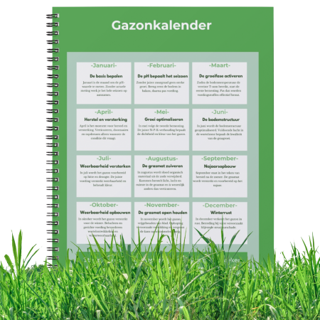 Gazonkalender voor diepgroen gras