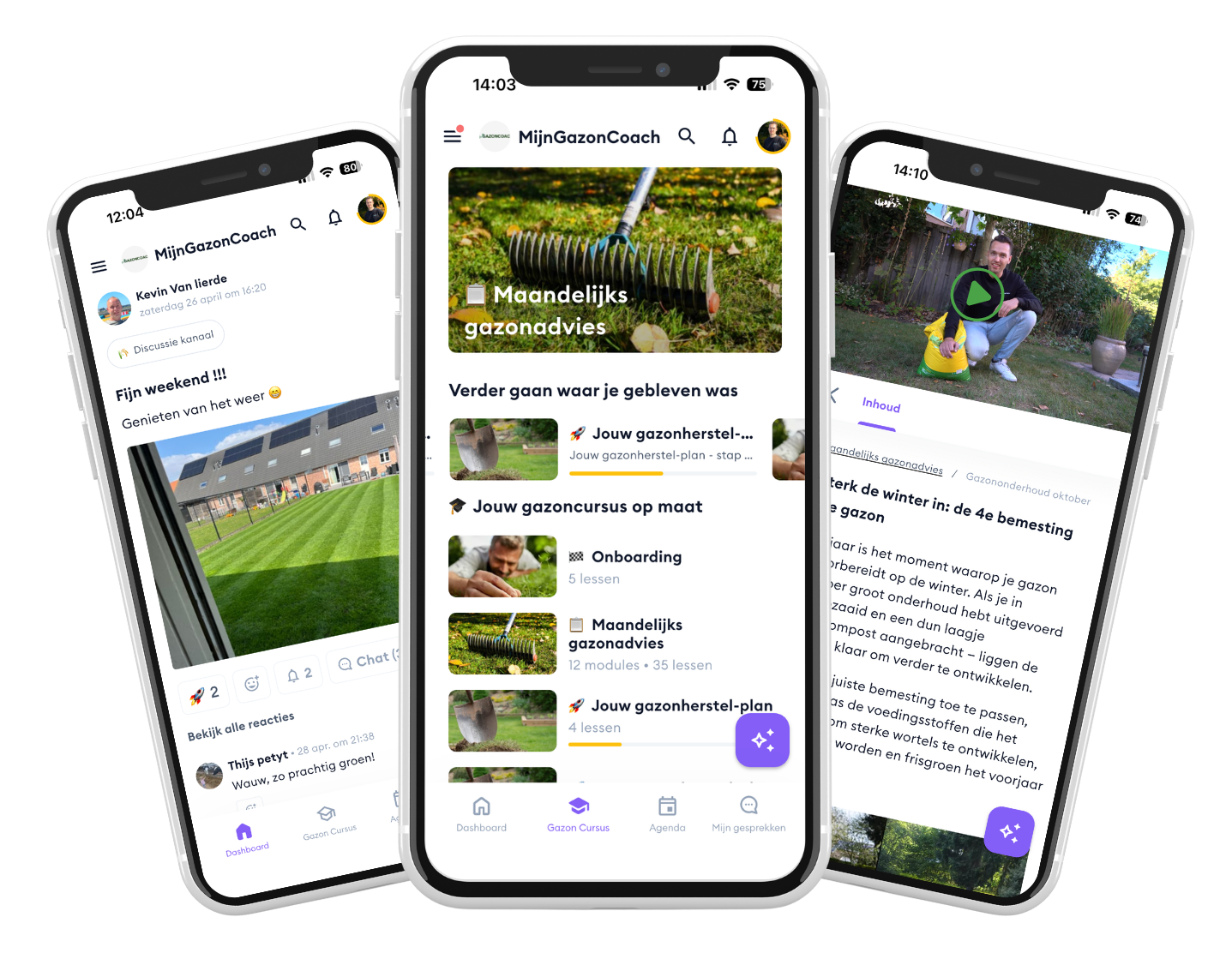 Gazon cursus van MijnGazonCoach met de gazon app