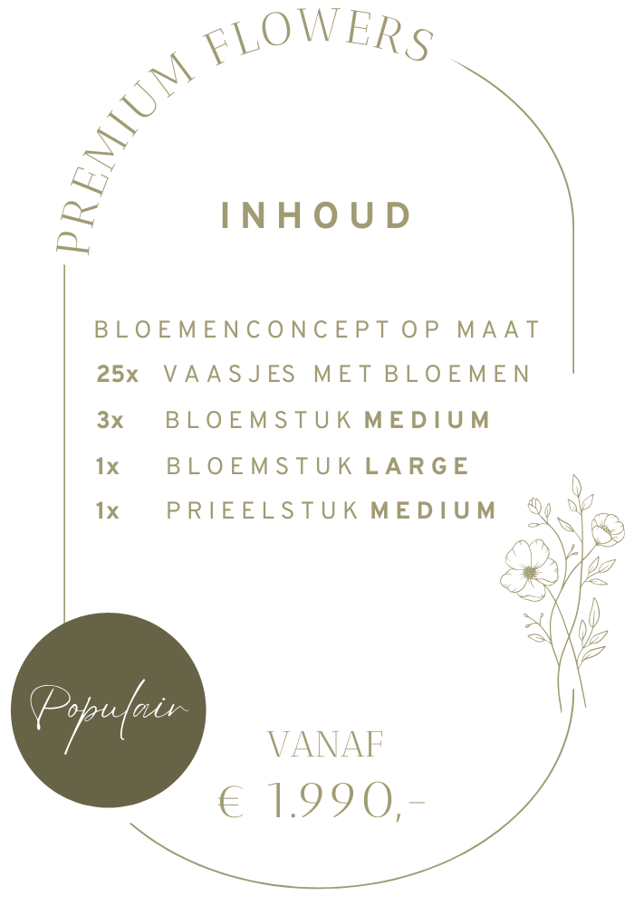 Prijs populair pakket bloemen op bruiloft