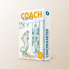 Afbeelding met doosje met inhoud coachkaarten