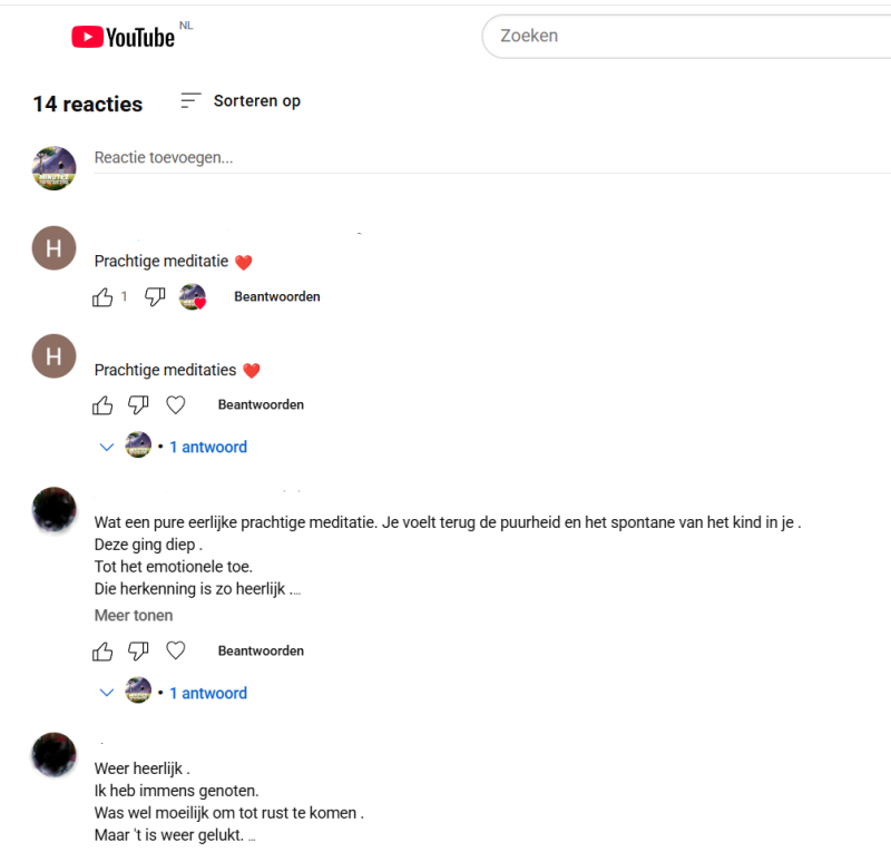 Reacties van luisteraars op de hartmeditatie
