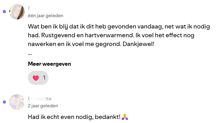 Reacties van luisteraars op wandelmeditatie: had ik echt even nodig en ik voel me gegrond
