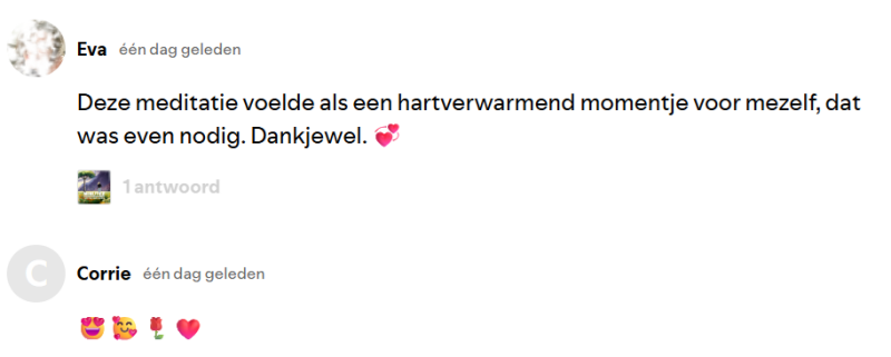 In tekst reviews over deze meditatie