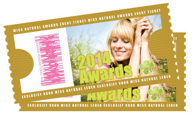 Reserveer jouw ticket voor de Miss Natural Awards 19 april 2014