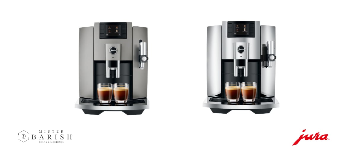 Jura E8 koffiemachine is de complete volautomaat voor thuisgebruik met professionele koffiemolen