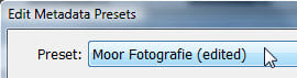 Adobe Lightroom Metadata Presets