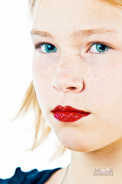 Creatief portret met Photoshop: Anne Marie's aardbei-lippen