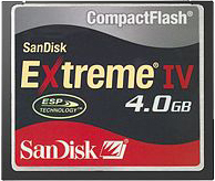 CompactFlash Extreme IV 4GB kaart