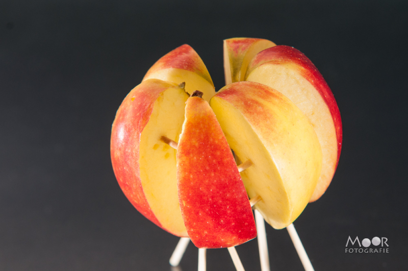 exploderend fruit fotograferen met flitsers en photoshop