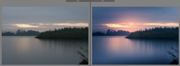 Lightroom fotobewerking Ochtendgloren