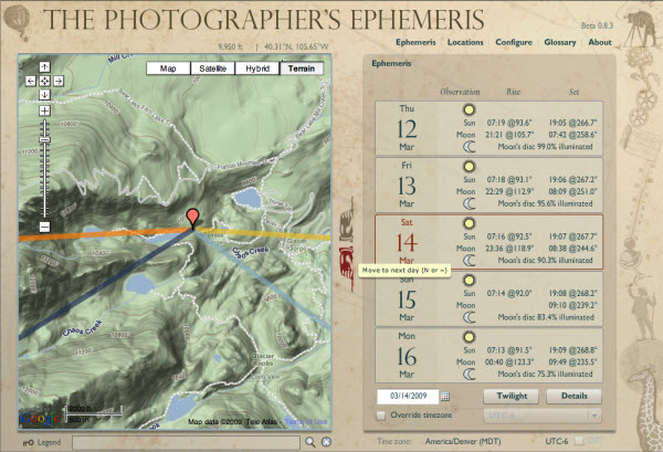 Moor Fotografie Planning Fotomoment Fotolocatie Photographer's Ephemeris