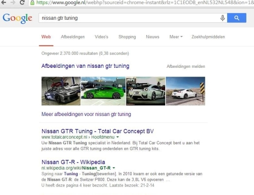 SEO resultaten Nissan GTR tuning