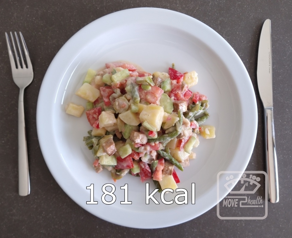 Aardappelsalade met gemarineerde tofu gezond en caloriearm recept 181 kcal portie