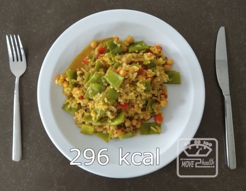 Curry met snijbonen en kikkererwten caloriearm en gezond recept afvallen 296 kcal