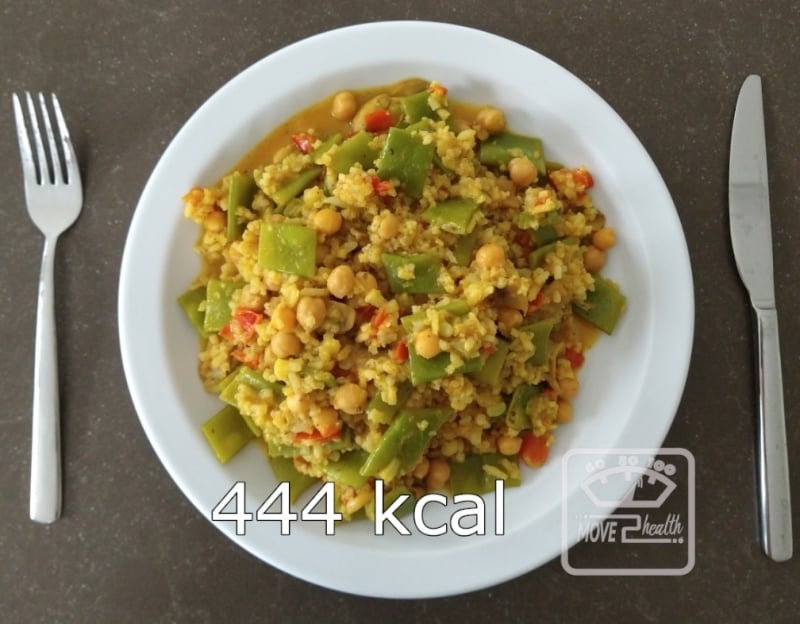 Curry met snijbonen en kikkererwten caloriearm en gezond recept afvallen 444 kcal
