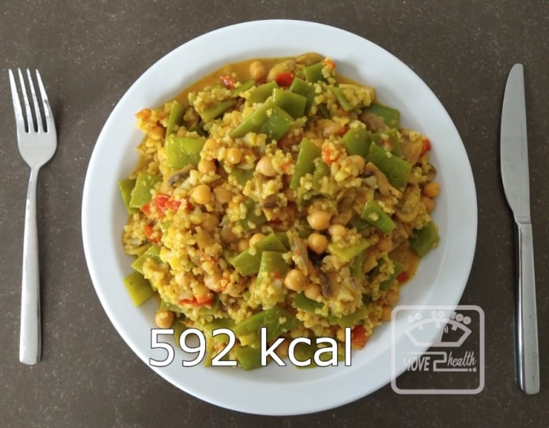Curry met snijbonen en kikkererwten caloriearm en gezond recept afvallen 592 kcal