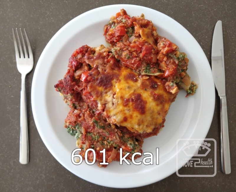 gezonde vegetarische lasagne met ricotta en spinazie voedingswaarde 601 kcal