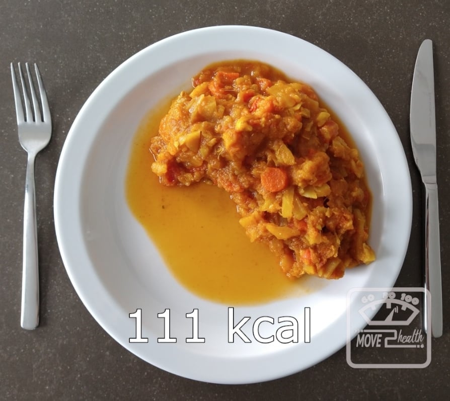 Marokkaanse groentestoofpot met kip caloriearm gezond recept voedingswaarde portie 111 kcal