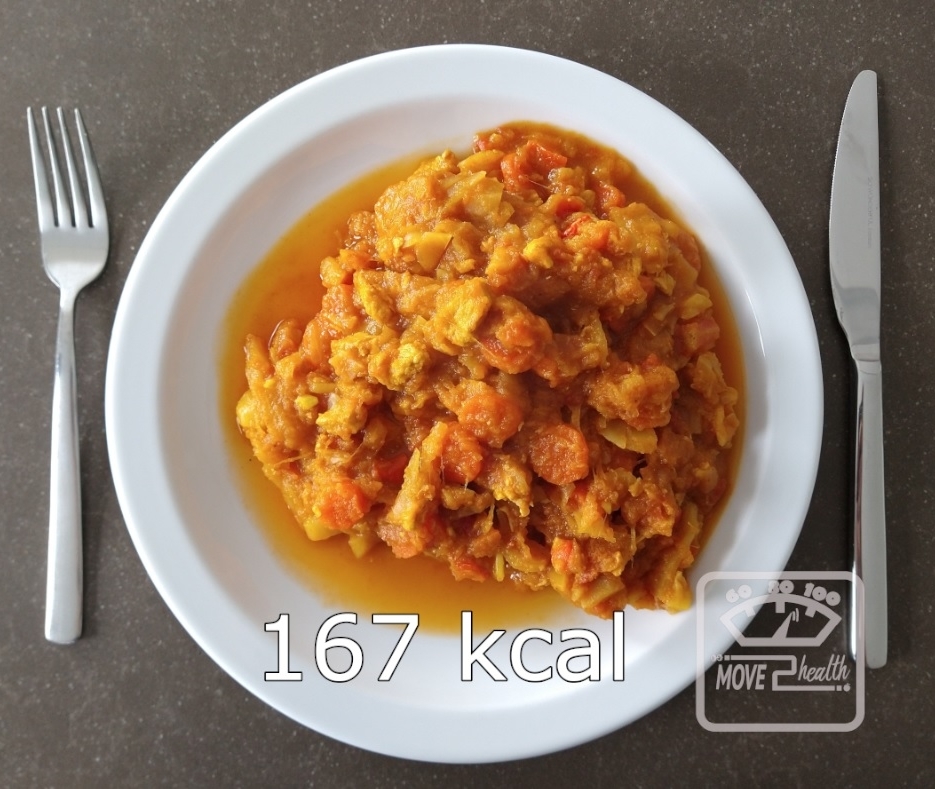 Marokkaanse groentestoofpot met kip caloriearm gezond recept voedingswaarde portie 167 kcal
