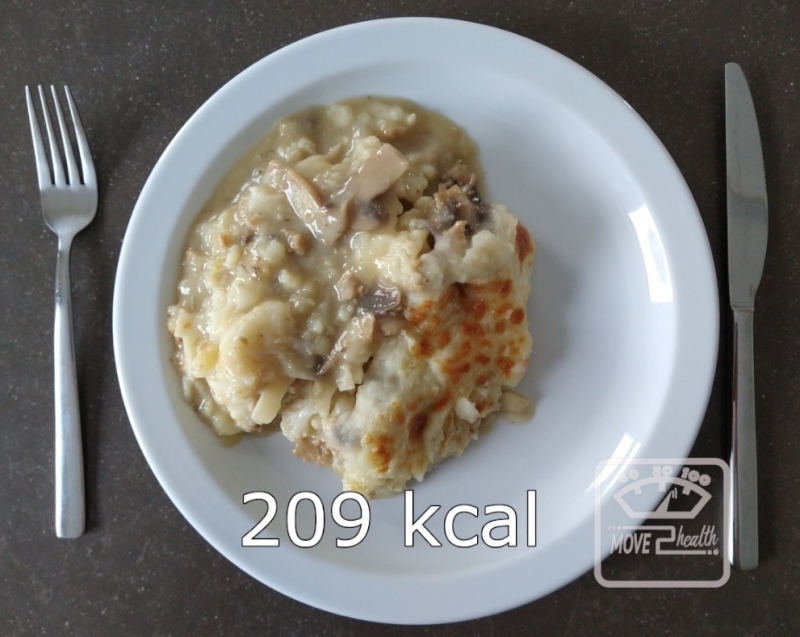 Ovenschotel met bloemkool en kippengehakt caloriearm en gezond recept 209 kcal